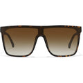 Trendy Square Oversized Sunglasses for Women Men Retro Flat Top Shield Sun Glasses UV Protection Once Piece Lens Tortoise Frame/Brown Lens
