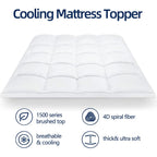 Mattress Topper Queen For Back Pain, Extra Thick Mattress Pad Cover, Plush Pillow Top, Deep Elastic Pocket, White