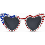SVKN 4th of July Sunglasses, Patriotic Red White Blue Beads Glasses for Independence Day Decorations & Accessories Flag