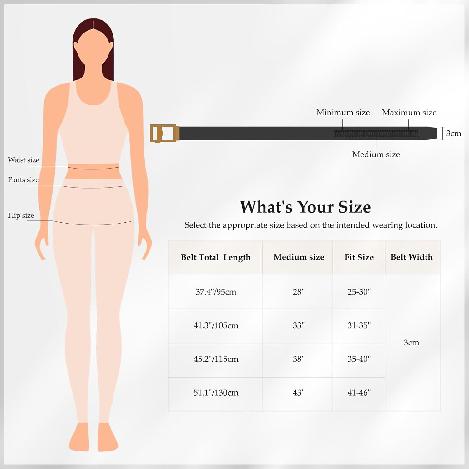 JASGOOD Women Ratchet Leather Belt for Jeans Pants Dress with Gold Sliding Automatic Buckle Ladies Waist Belt,Width 1.2"