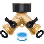 1/2/4 Pack 2 Way Hose Splitter, For 3/4" Hose Connector, With Rubber Washers & Tapes | For 3/4" Hose Connector