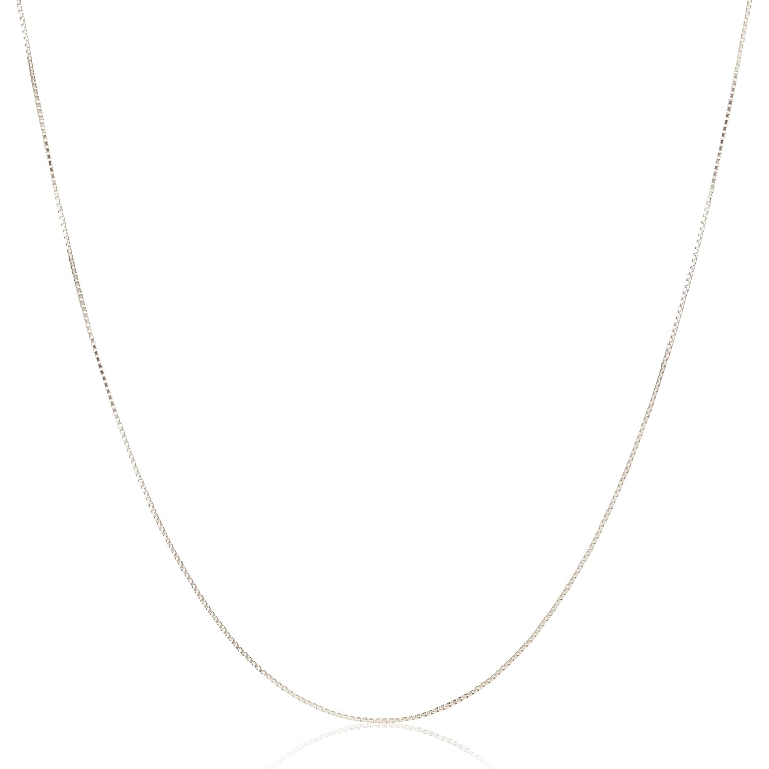 Amazon Essentials Sterling Yellow Gold or Silver Thin 0.8mm Box Chain Necklace