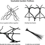 Plant Trellis For Climbing Plants Indoor Outdoor, Trlzey 3 Pack Stackable Metal Trellis - Small Garden Trellis For Potted Plants, Vine Support For Ivy, Flowers, Diy Home Deco