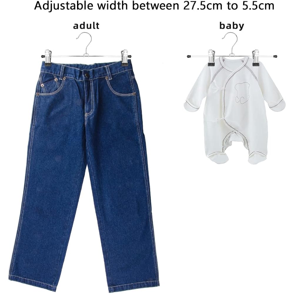 Northern Brothers Pants Hangers 12 Pack Skirt Hangers With Clips Metal Adjustable Hanger For Pants Trousers Men Women Kids Clothes