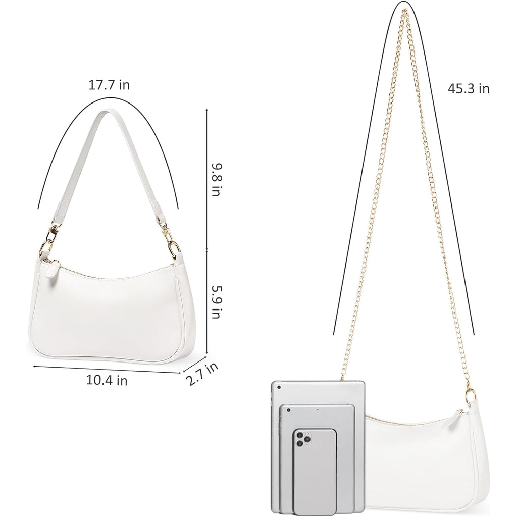 WantGor Clutch Tote Handbags, Shoulder Purse for Women Crossbody Bags Mini Hobo Bag Retro Vegan Leather Trendy Handbag