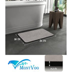 MontVoo -Bath Mat-Rubber Backing Non SlipThin Bathroom Rugs Fit Under Door- Quick Dry Absorbent Faux Suede Surface Grey Bathroom Floor Mats-Shower Rug for in Front of Bathtub Shower Gray 16x24