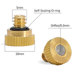 32 Pack- Brass Misting Nozzles For Outdoor Cooling System, 0.012” Orifice (0.3 Mm) 10/24 Unc