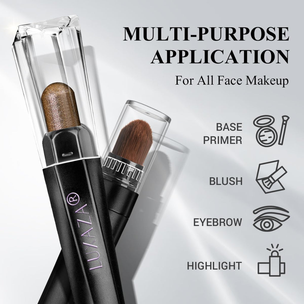 Luxaza Pro Neutral Eyeshadow Stick Makeup 6Pcs Set, Brown Nude Metallic Shimmer Matte Cream Eye Shadow Palette Eyeliner Brightener Pencil Crayon, Halloween Makeup - Brown Canyon