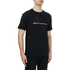 Armani Exchange Men'S Crew Neck Logo Tee T Shirt, Black, Large