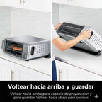 Ninja Ft405Co 10-In-1 Digital Air Fry Oven With Extra Large Capacity, Flip Up And Away, Stainless Steel Body, And Temperature Control (Renewed) | Flip-Up Storage Saves ~50% Counter Space, 17-Qt, 10 Functions, 1800W, Max 500 Degree F