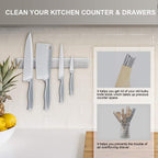 Ninonly 12 Inch Magnetic Knife Strip, Premium Stainless Steel Wall Mounted Kitchen Knives Bar,Space-Saving Powerful No Drilling Magnetic Knife Rack For Home Kitchen Utensil Holder & Tool Holder