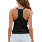 Imily Bela Womens Racerback Tank Tops Summer V Neck Ribbed Knit Yoga Workout Camisole Top