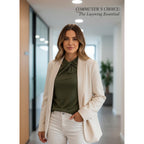 Dokotoo Womens Tops Business Casual Outfits Long Sleeve Shirts Mock Neck Twist Knot Slim Fit Soft Stretch Tees Blouses