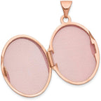Solid 14K Rose Gold 21mm Oval Locket