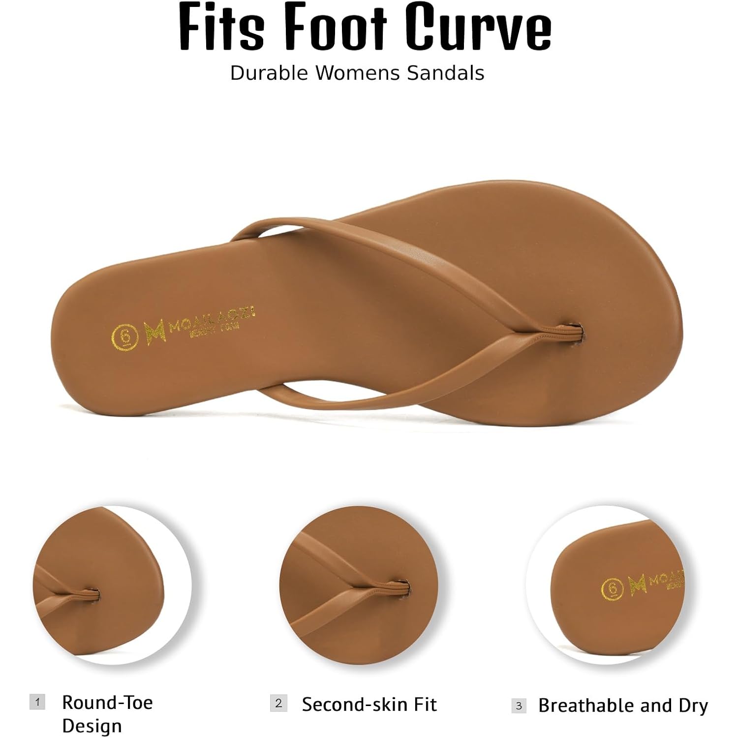 Flip Flops For Women With Memory Foam Insole Support,Soft Fabric Fits Comfortably Lightweight Slippers, Non-Slip Durable Beach Sandals Slip On Thong Cushion Flat Dressy