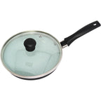 IMUSA 6.3” Gray Speckled Ceramic Mini Fry Pan with Glass Lid – PFAS Free Nonstick Small Skillet for Eggs, Mini Omelets, Crepes & Single Servings, Matte Black Exterior