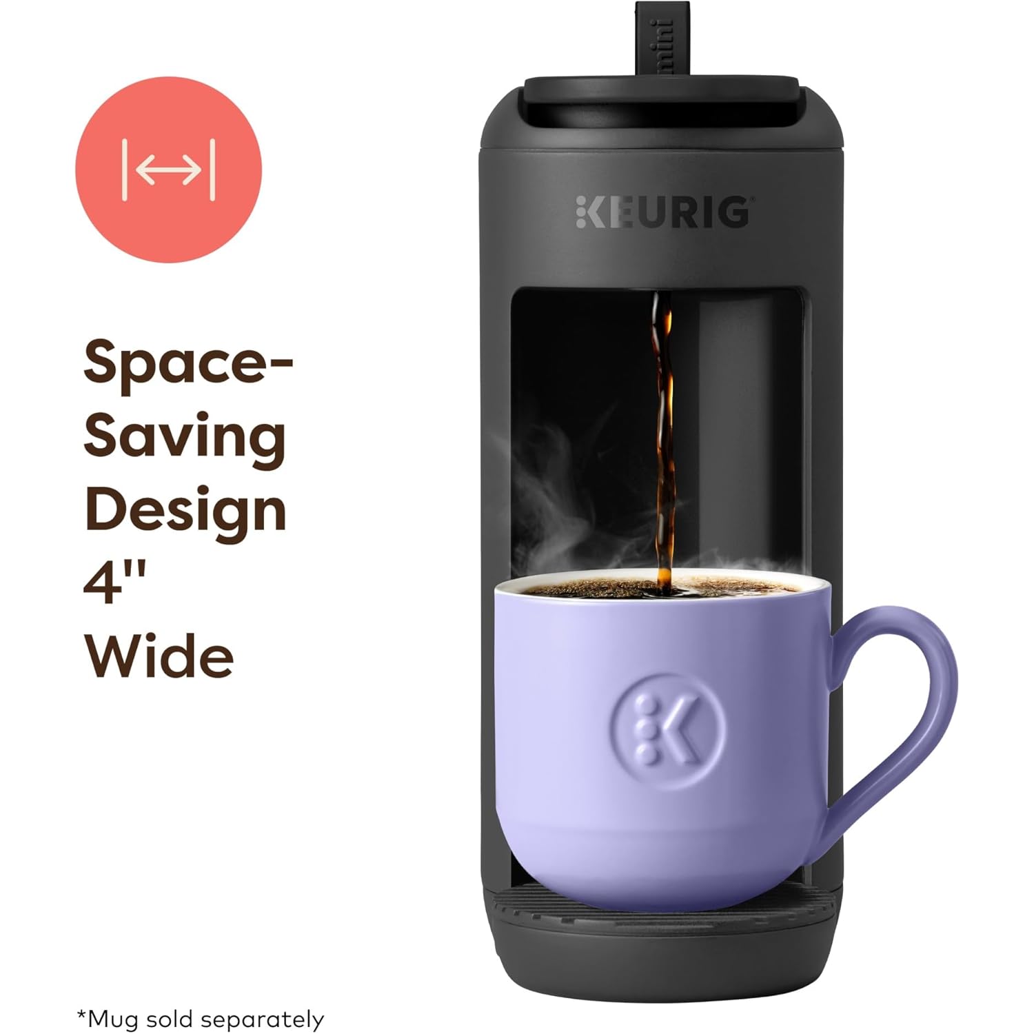 Keurig K-Mini Mate Single Serve K-Cup Pod Coffee Maker, Brews Up to 12 oz Cup, Compact Portable Coffee Machine for Small Spaces, Great for Dorms & Offices, Black