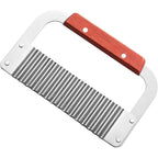 Crinkle Cutter Stainless Steel Potato Slicer Heavy Duty Wavy Crinkle Cutting Chopping Tools With Wooden Handle For Carrot Veggies