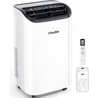 14,000 Btu Portable Air Conditioner With Wifi & Remote Control, Cools Up To 700 Sq.Ft, Auto-Evaporation Low Noise Portable Ac Unit For Large Room, Office, Garage, White