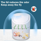 Mini Desk Trash Can With Lid With Trash Bags 180 Pcs Swing-Lid Tiny Countertop Garbage Bin Small Table Top Plastic Covered Waste Basket