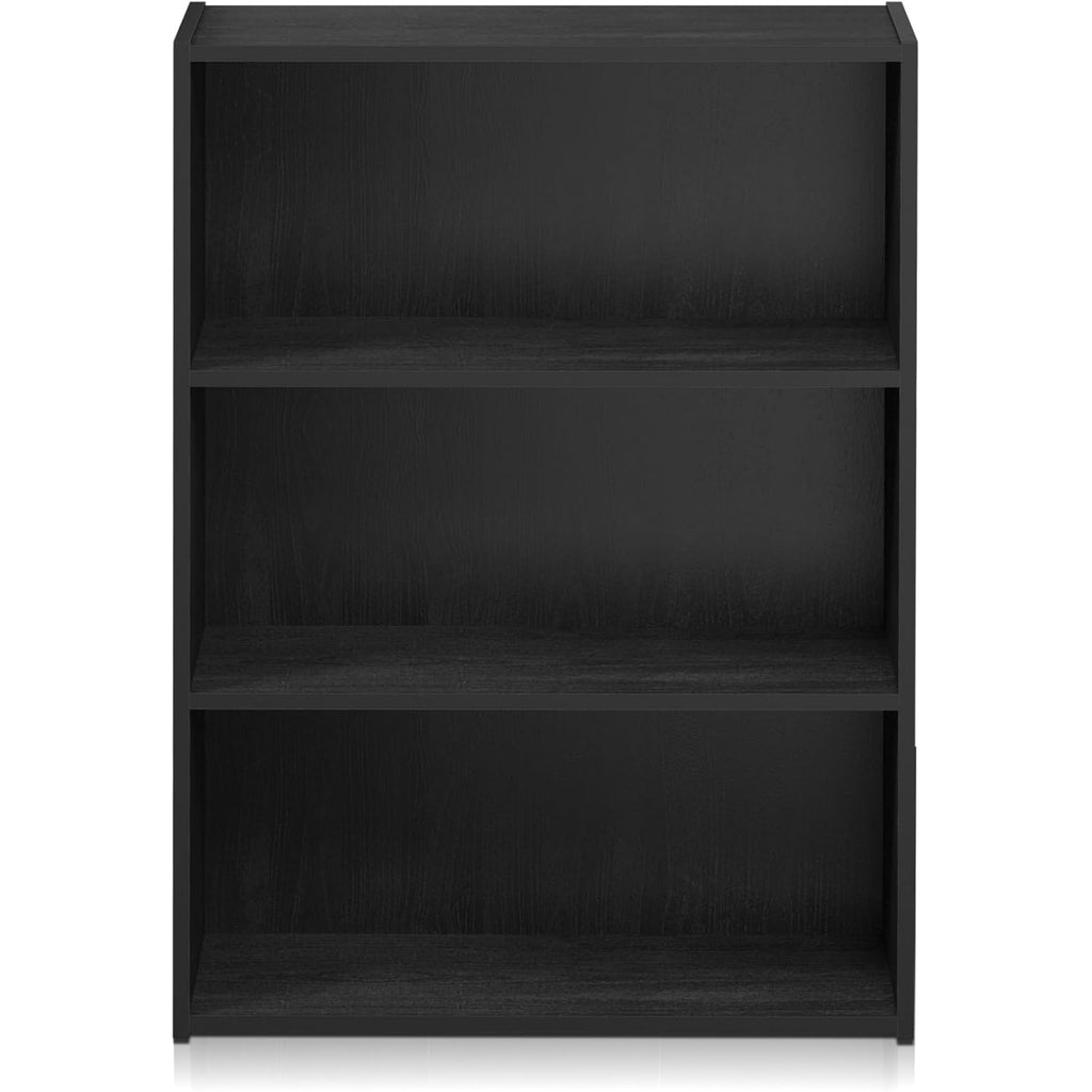 Furinno PASIR Book Shelf, 3-Tier Bookshelf, Storage Shelves Bookcase, 9.7 x 23.7 x 31.5, for Living Room, Bedroom, Home Office, Americano