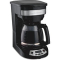 Hamilton Beach 12 Cup Programmable Drip Coffee Maker | Regular & Bold Brew Options | Auto Pause And Pour | Glass Carafe | Black With Stainless Accents | 46299J
