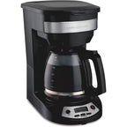 Hamilton Beach 12 Cup Programmable Drip Coffee Maker | Regular & Bold Brew Options | Auto Pause And Pour | Glass Carafe | Black With Stainless Accents | 46299J