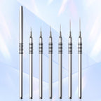 Nail Art Liner Brushes Set, 6Pcs Nail Art Design Brush Striping Thin Long Lines Dotting Drawing Pen, UV Gel Polish Painting Metal Handle Striper Brushes Size 5/7/9/11/20/25mm