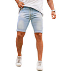 Gingtto Men'S Denim Shorts Skinny Stretch Short Jeans