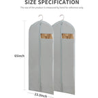 Dress Bags For Gowns Long, 65'' Long Dress Clear Garment Bag(Set Of 2, 23.3'' X 65'')