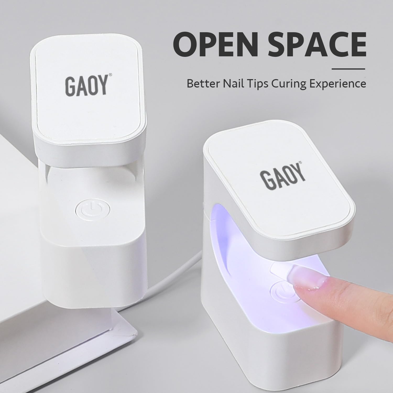 GAOY Mini UV Light for Gel Nails, Small Curing Light with 2 Timers, U-Shaped LED Nail Lamp for Fast Curing, White