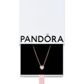 PANDORA Sparkling Heart Collier Necklace - Adjustable Jewelry with Lobster Clasp - Gift for Her - 14k Rose Gold & Cubic Zirconia - With Gift Box - 17.7"