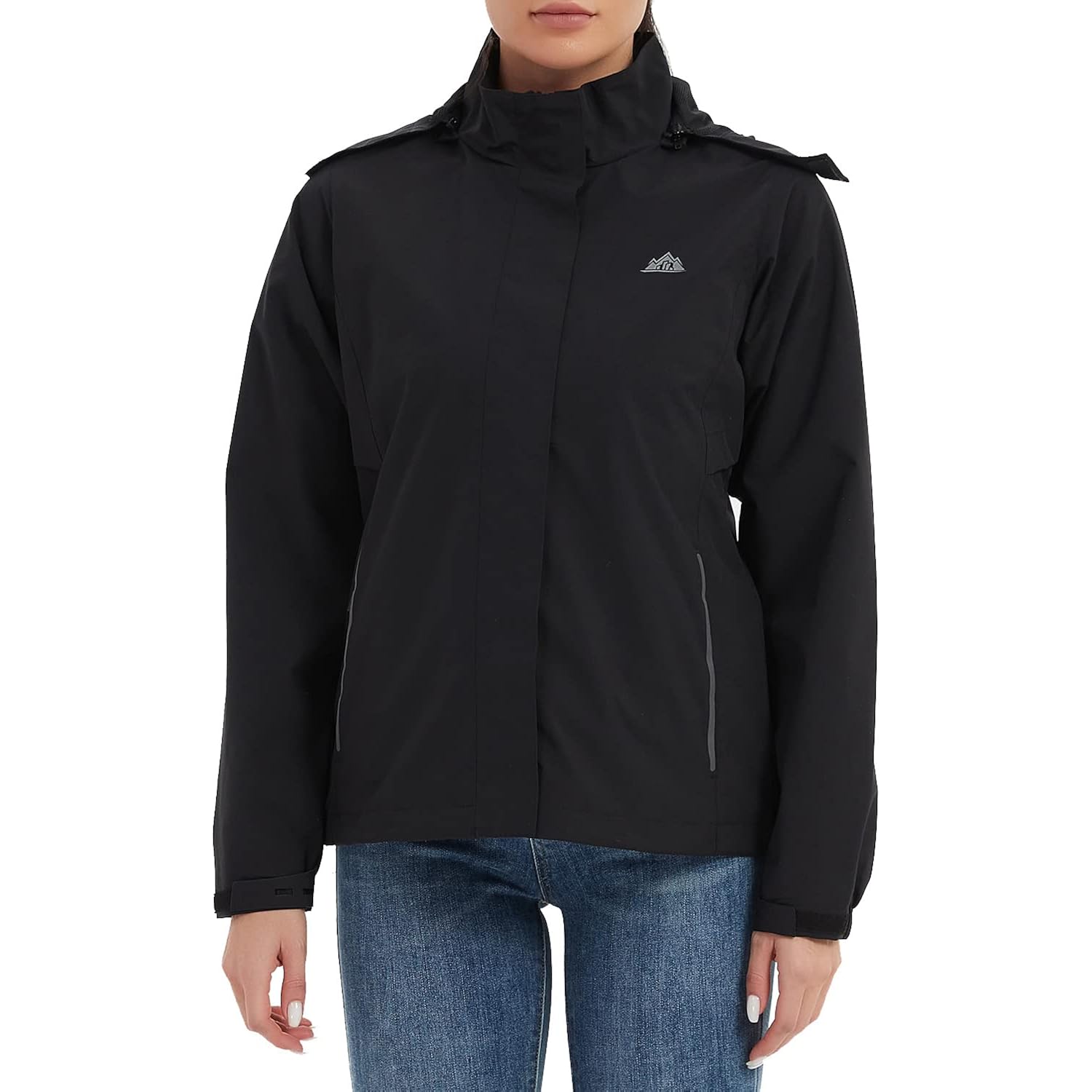 Moerdeng Women'S Waterproof Rain Jacket Lightweight Raincoat Hooded Hiking Jacket Softshell Windbreaker