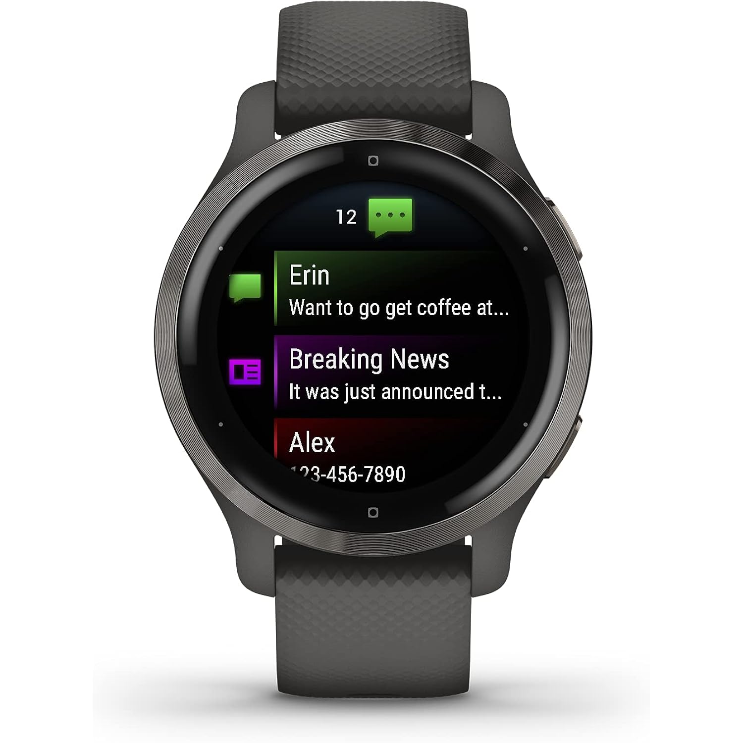 Garmin Venu 2S, Smaller-Sized Gps Smartwatch With Advanced Health Monitoring And Fitness Features, Slate Bezel With Graphite Case And Silicone Band, (010-02429-00) (Renewed)