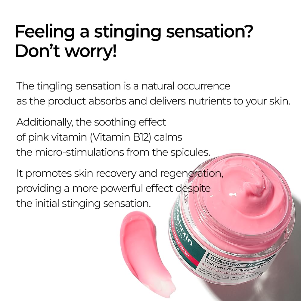 Dr.Melaxin Cyano Pink Spicule Cream With Calcium & Vitamin B12, Spicule Treatment For Dark Circles & Fine Lines, Niacinamide For Hydrating & Firming, 1.69 Fl.Oz