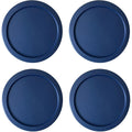 Replacement Lids fits Pyrex 2-Cup Glass Food Storage Container Bowls, 5-Inch Plastic Round Lids Covers for Pyrex 7200-PC, Airtight & Leakproof (4-Pack, Blue)