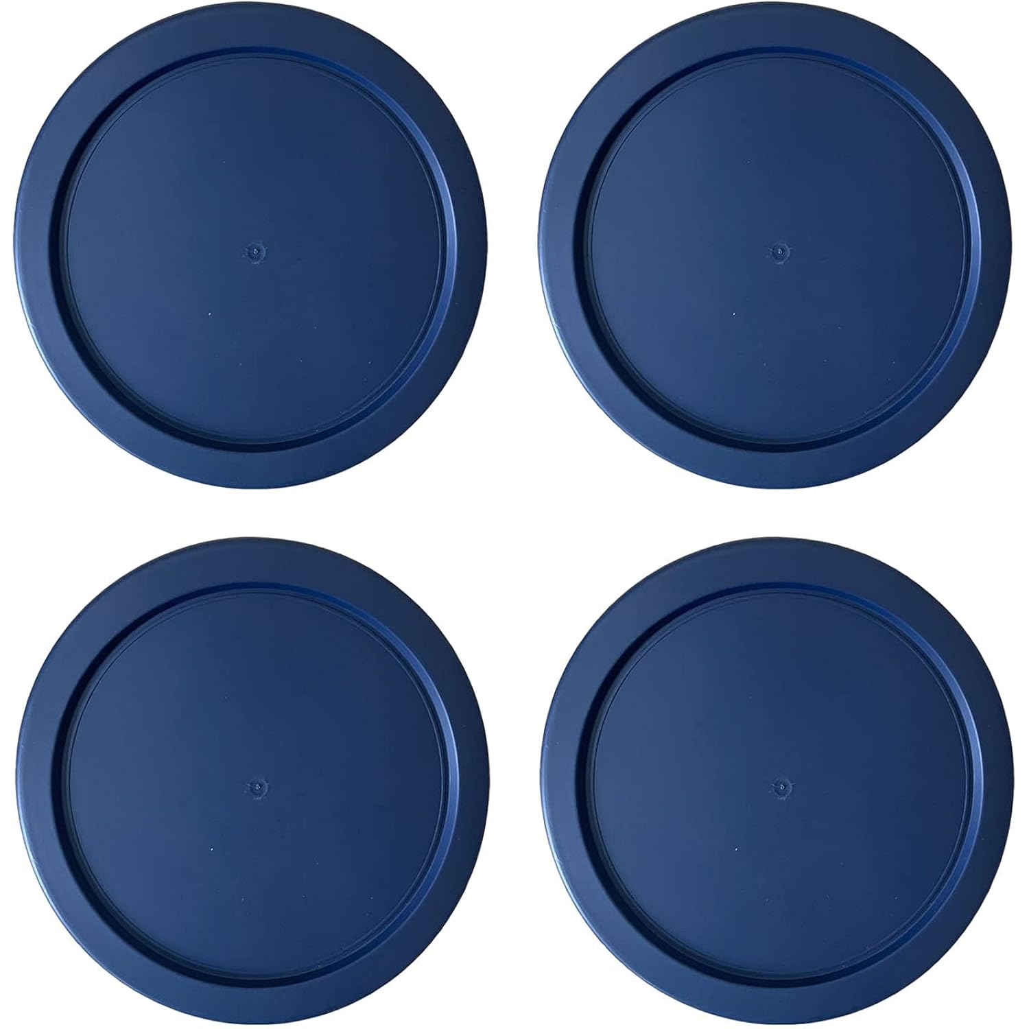 Replacement Lids fits Pyrex 2-Cup Glass Food Storage Container Bowls, 5-Inch Plastic Round Lids Covers for Pyrex 7200-PC, Airtight & Leakproof (4-Pack, Blue)