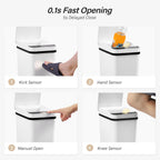 Bathroom Garbage Can With Lid, 2.6 Gallon Diaper Trash Can, Automatic Trash Cans Touchless, Slim Waterproof Smart Commercial Trash Can For Bedroom, Bathroom, Office, Living Room, Toilet, Rv