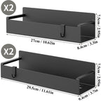 4 Pack Magnetic Spice Rack Organizer For Refrigerator And Oven, Black Fridge Organizers And Storage For Kitchen