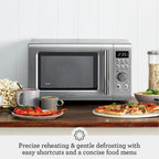 Breville Bmo650Sil Compact Wave Soft Close Countertop Microwave Oven, Silver