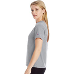 Champion Women’s Classic Short Sleeve Graphic T-Shirt, Standard Fit, Script Logo Oxford Gray - Classic Script Logo