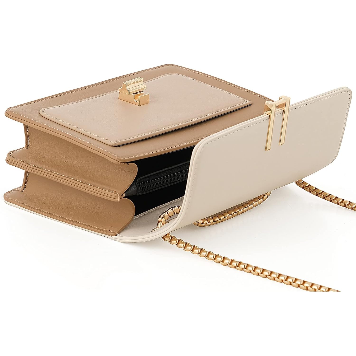 Color-Block Crossbody Bags For Women Leather Cross Body Purses Cute Designer Handbags Shoulder Bag Medium Size