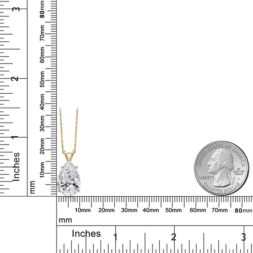 Gem Stone King 1 to 5 Carat 14K Gold IGI Certified Lab Grown Diamond Pendant Necklace For Women | D-E Color | VS1-VS2 Clarity | With 18 Inch Gold Chain