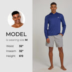 Reebok Hooded Rash Guard For Men– Long Sleeve Sun Shirt, Upf 50+ Uv Protection Fishing Running Hiking Athletic Workout