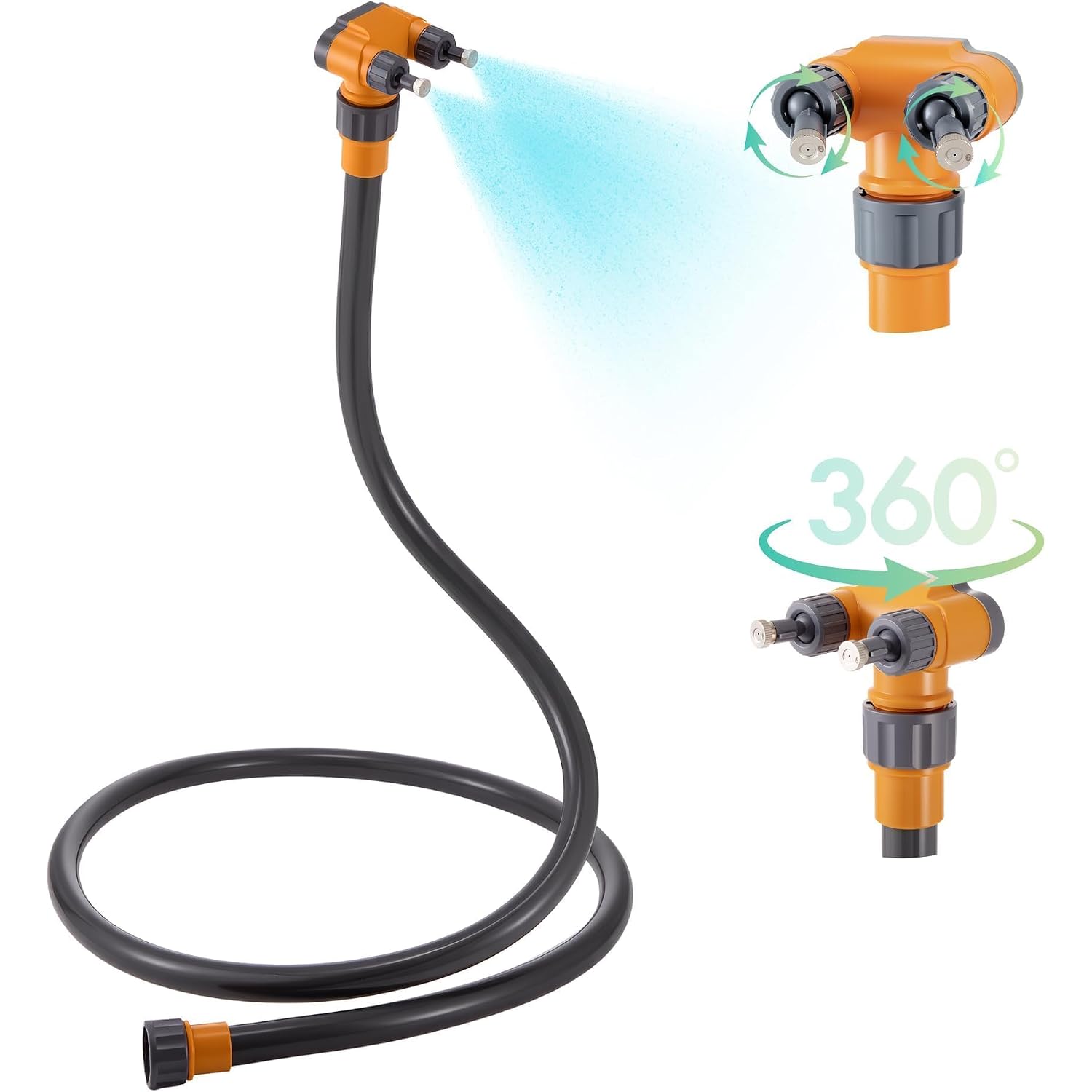 Standing Misters For Outside Patio, Thickened Pipe 360° Adjustable Nozzle Portable Outdoor Misting System For Cooling, Outdoor Water Mister Kit For Backyard Pool Bbq Pets Porch Sprinkler