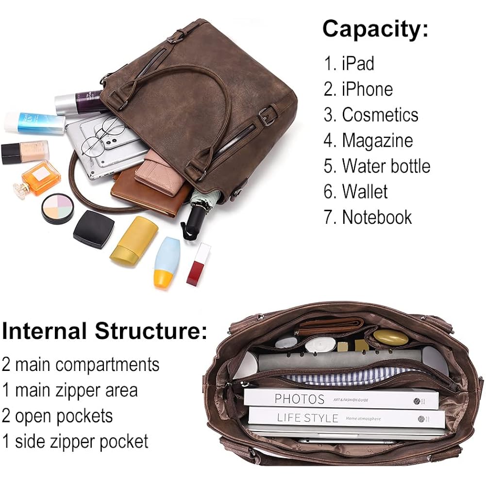CLUCI Purses for Women, Large Hobo Bags, Multiple Pockets Tote Handbags, Water Repellent Shoulder Bag with Adjustable Strap