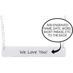 DistinctlyIvy Birthstone Bar Necklace - Choose Crystal Colors, Chain Length, Silver Rose Gold Options - Christmas Mom Gift - DGR DBB