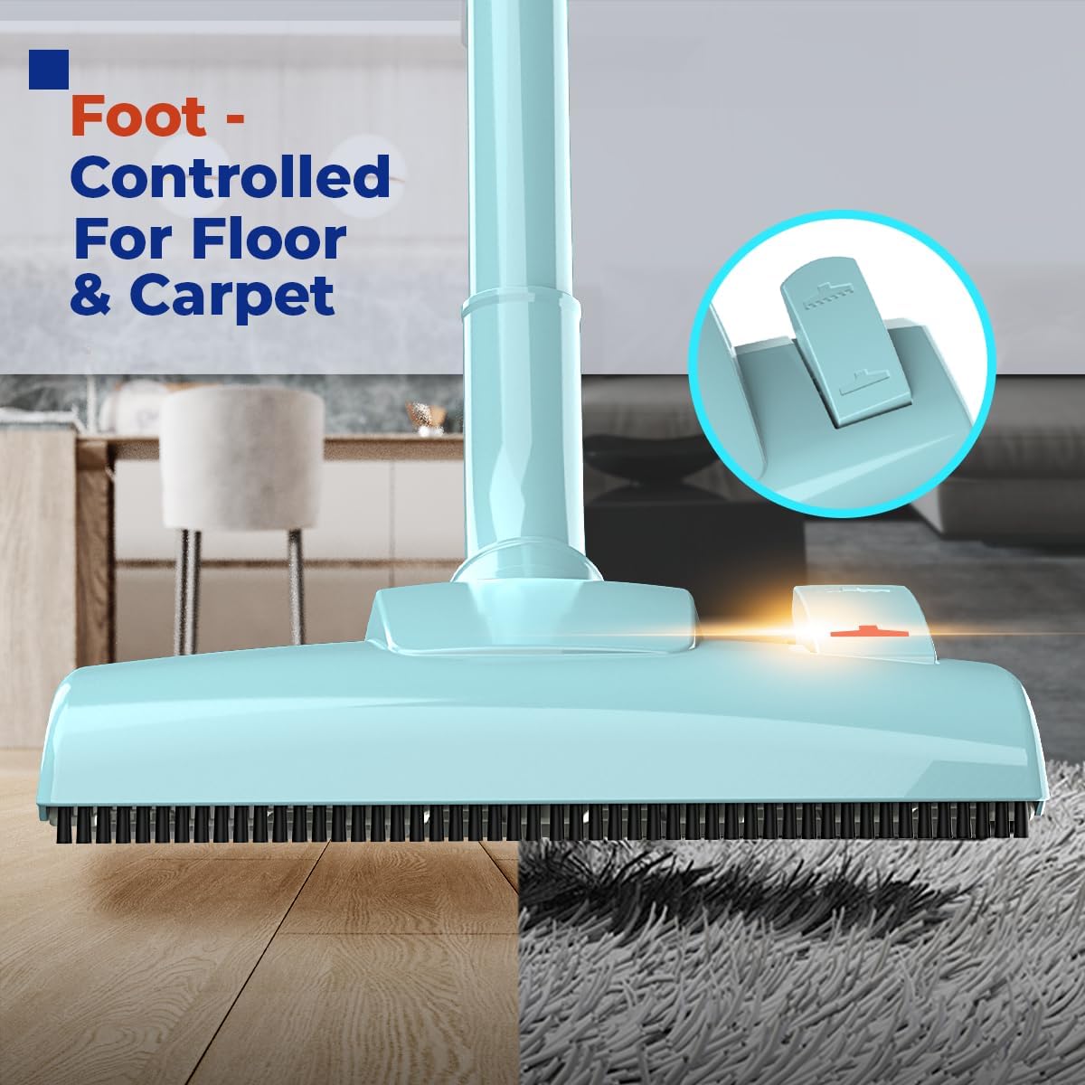 Roomie Tec Corded Stick Vacuum Cleaner - 450W, Lightweight 2 In 1 Handheld With Powerful Suction, Bagless Hepa Filter, Large Dust Capacity, 20Ft Cable - Ideal For Floors, Dorm Room, & Home Cleaning