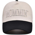Mommin Trucker Hat, Adjustable Embroidered Vintage Two-Tone Mama Baseball Cap Beige/Beige