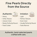 The Pearl Source Japanese Akoya Pearl Necklace for Women, White Cultured Pearl, 18 inch Princess Length, AAA Grade, 14K Gold, Classic Fine Jewelry Gift for Women